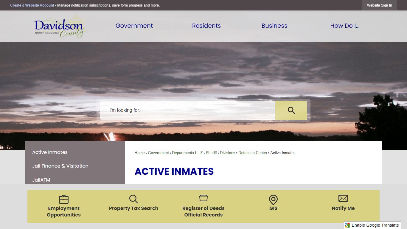 Active Inmates | Davidson County, NC